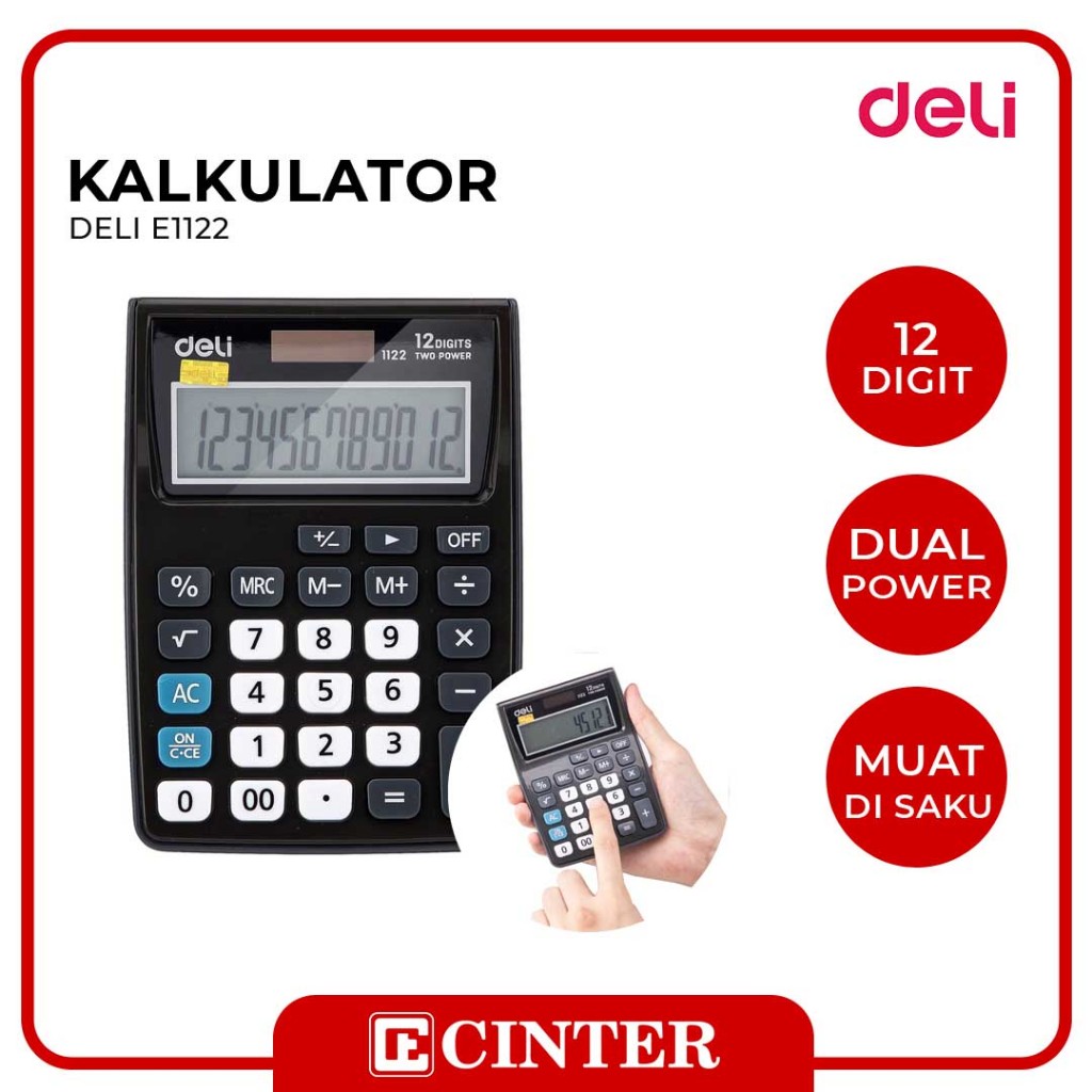 

DELI - CALCULATOR / ALAT BANTU HITUNG / KALKULATOR KANTOR POCKET 12 DIGIT BERKUALITAS E1122