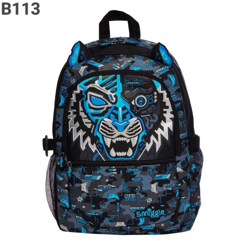 B113 Ransel smiggle Tiger Black SD/Backpack Anak Laki laki SD