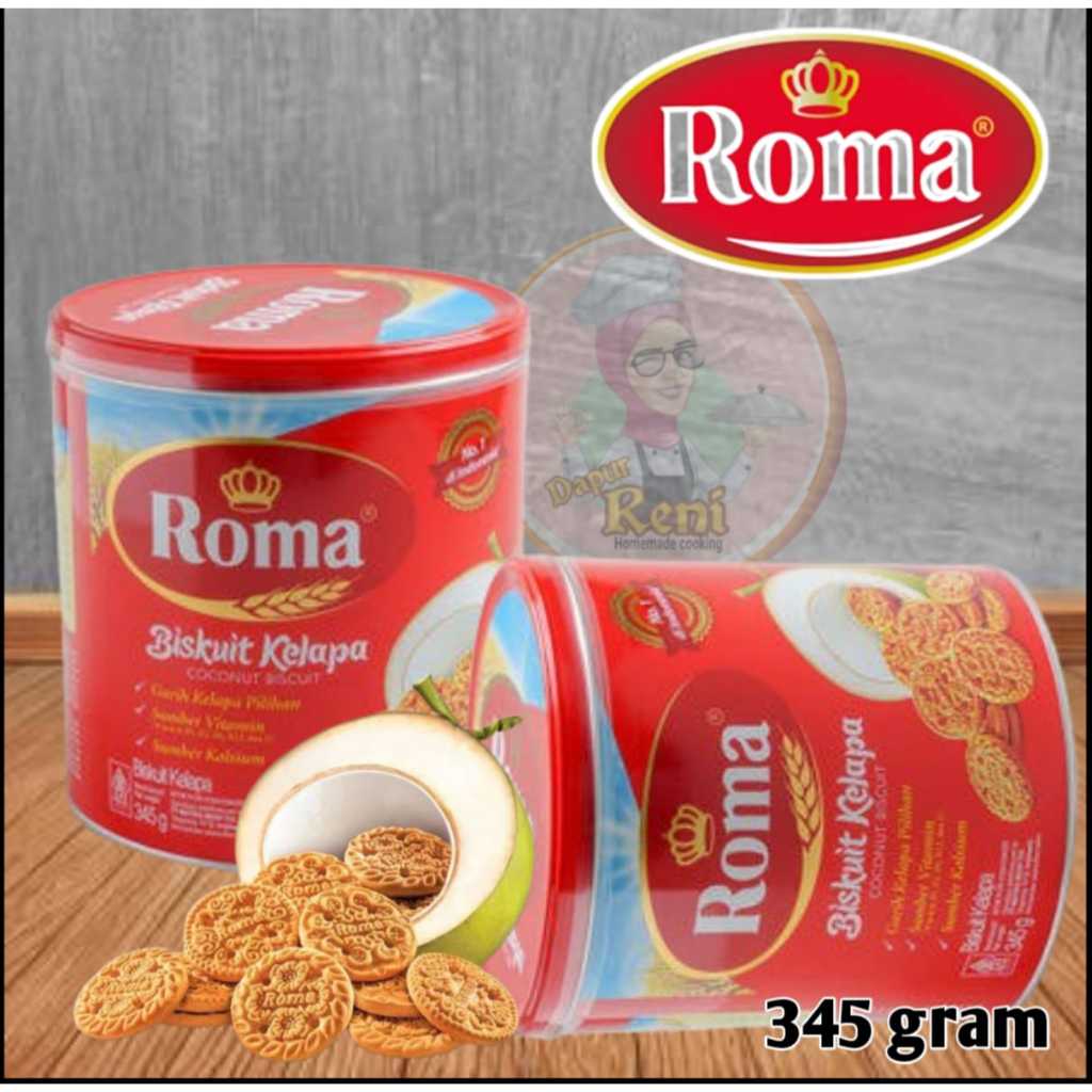 

Biskuit roma kelapa kemasan kaleng 345 gram