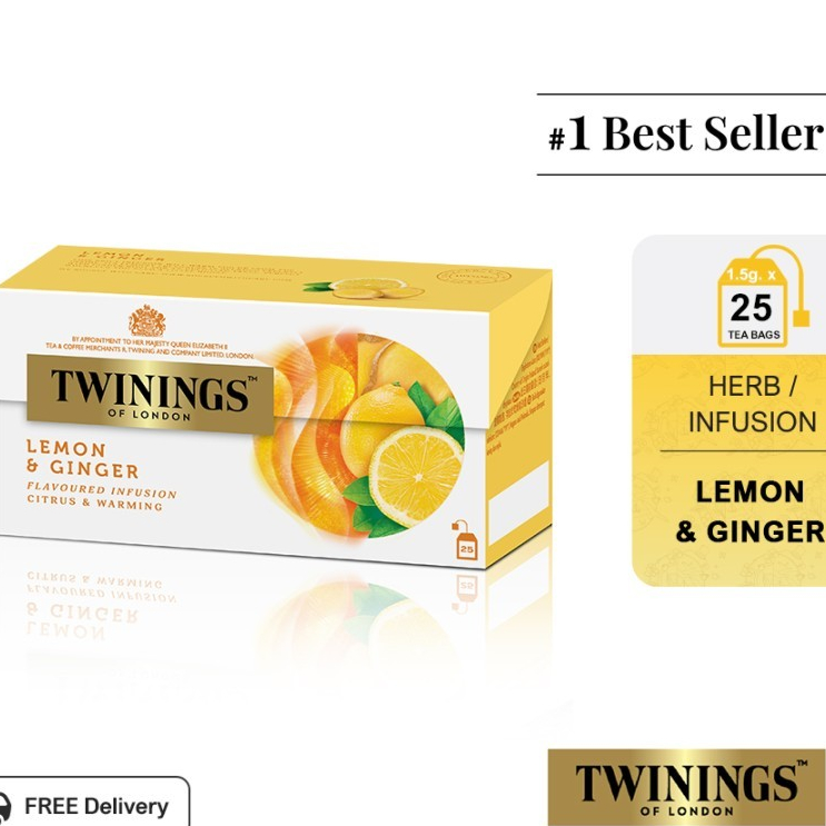 

Twinings Teh Celup Rasa Lemon & Ginger Tea 25x1.5gr