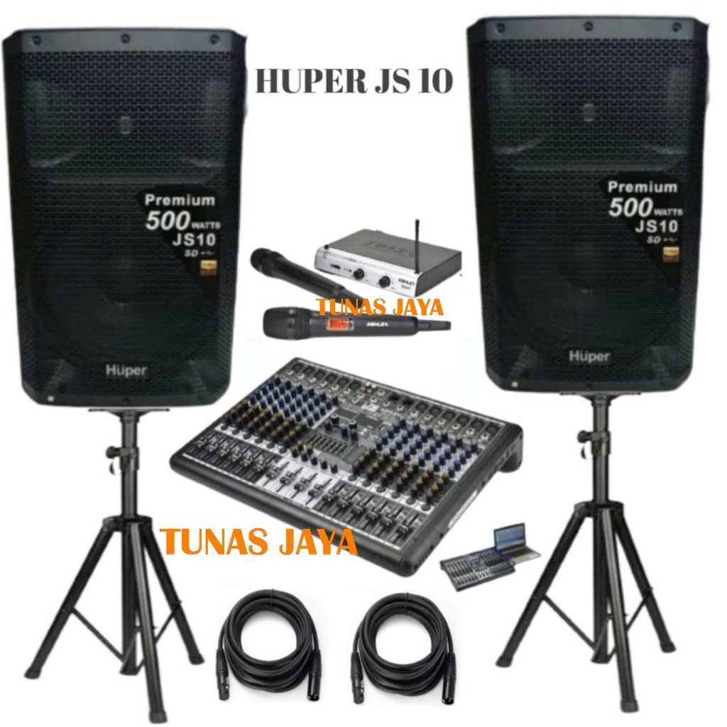 Huper Speaker Aktif JS 10 - 15 Inch Original Speaker Aktif Huper JS10 500Watt paket js10