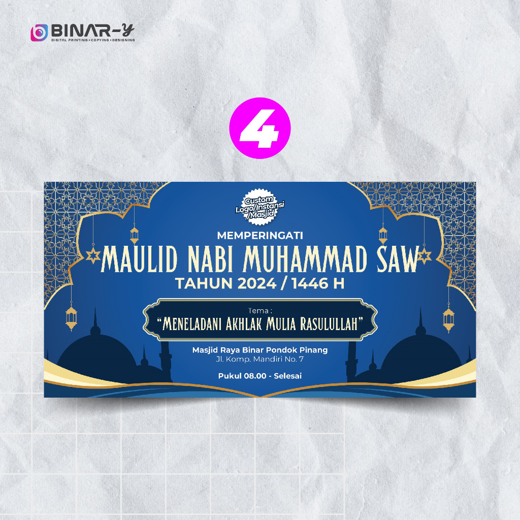 Spanduk Banner Memperingati Maulid Nabi Muhammad SAW