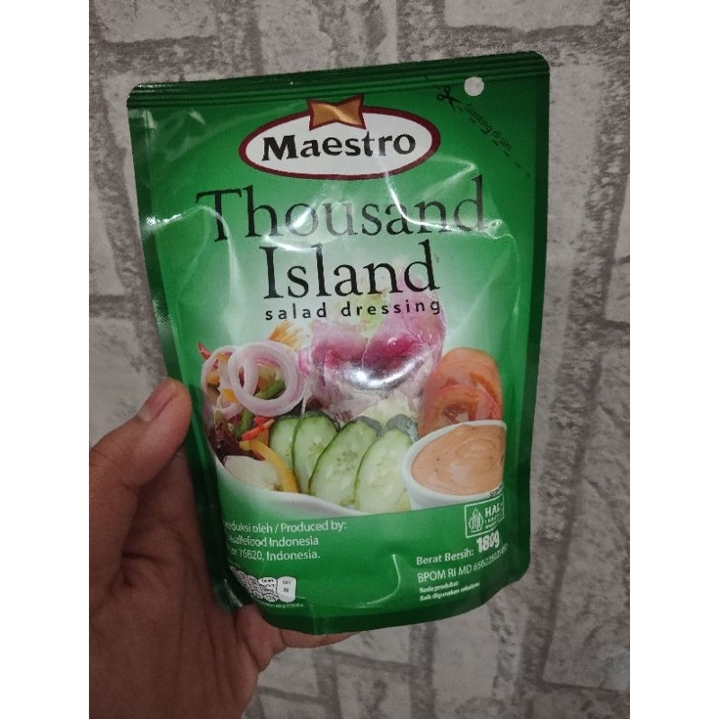

Maestro Thousand Island 180gr | Maestro dressing salad | Dressing salad sauce | Saus dressing salad