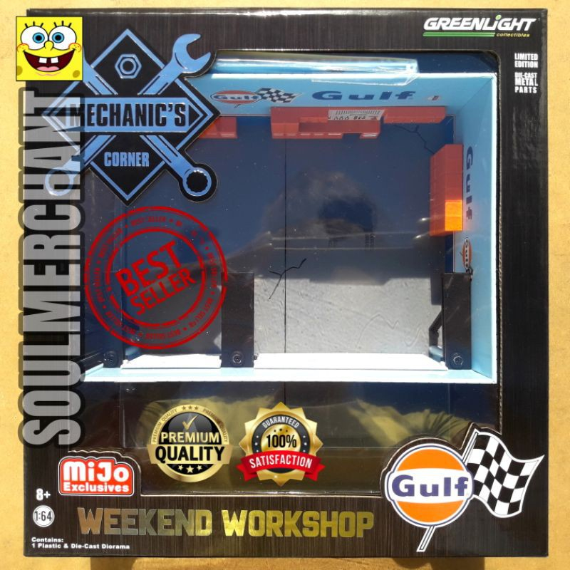 Greenlight Mechanic Corner GULF Weekend Workshop Diorama Diecast Original