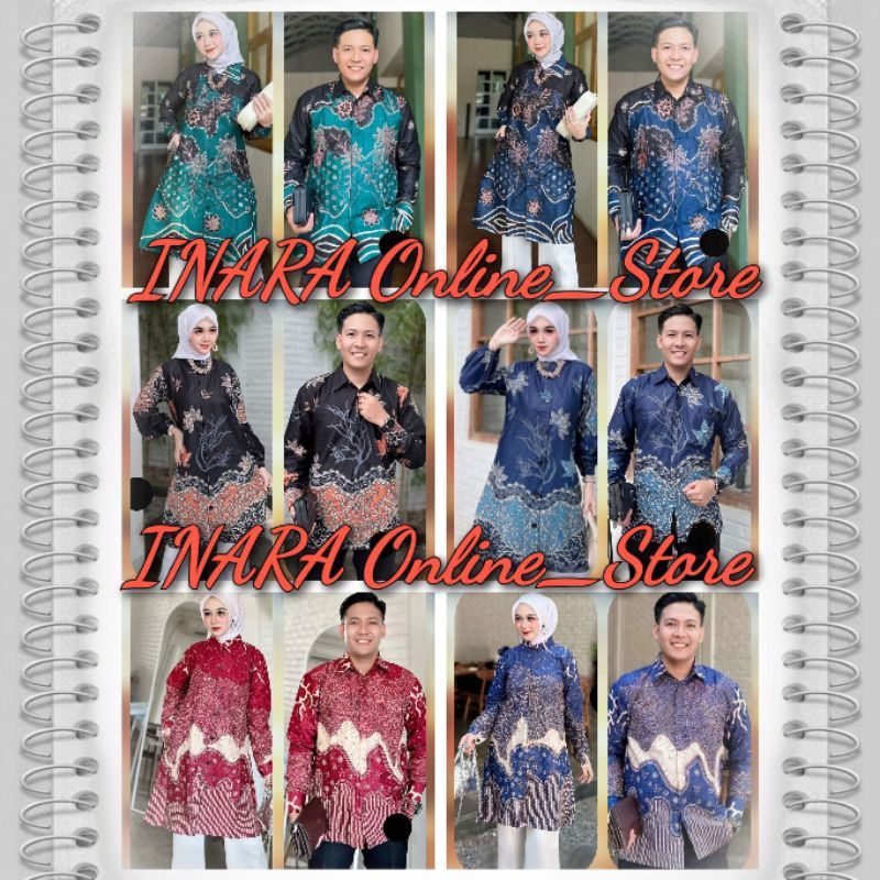 Batik Couple KemejaTunik Full Kancing Depan Batik Printing