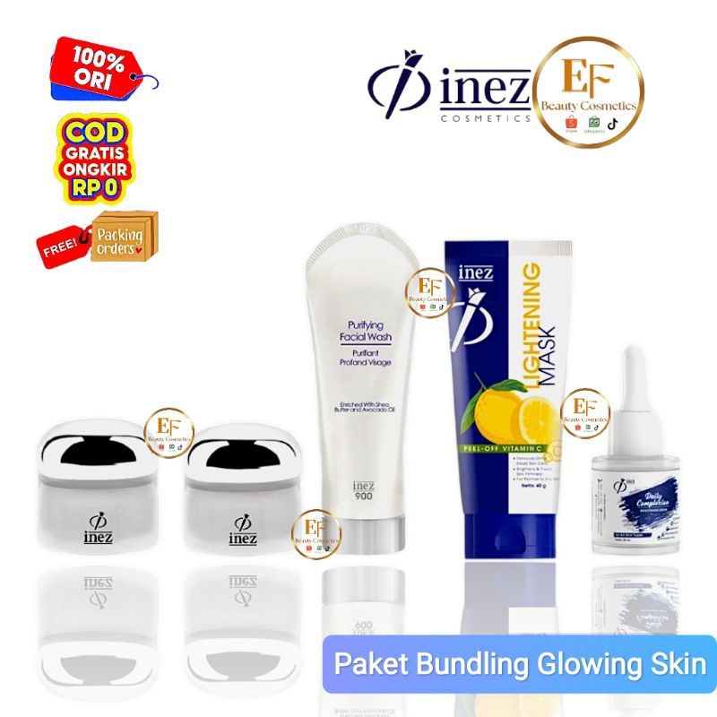 INEZ Paket Bundle Glow Up Skincare - Paket Perawatan Pencerah Wajah