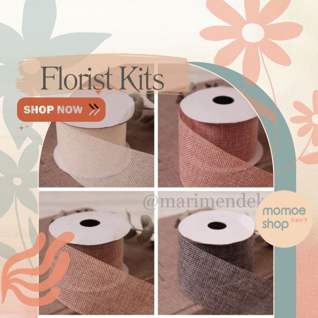 

PER ROLL Pita Goni Jute burlap natural craft gift hampers christmas natal idul fitri DIY flower wrap properti foto kado pacar valentine