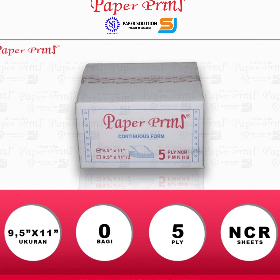 

Harga Murah Paperpryns Kertas Continuous Form 5PLY NCR 95 x 11 S4