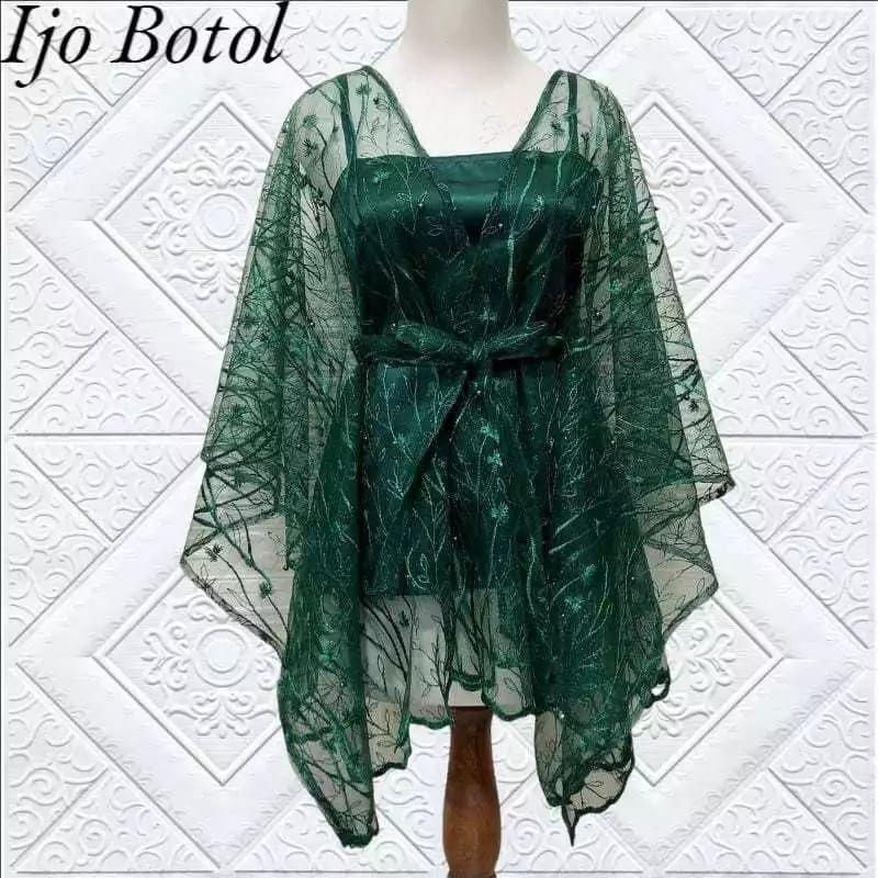 PROMO BISA COD CARDIGAN TILE TALI OUTER BROKAT KONDANGAN OUTER PESTA OUTER KEBAYA WARNA LILAC HITAM 