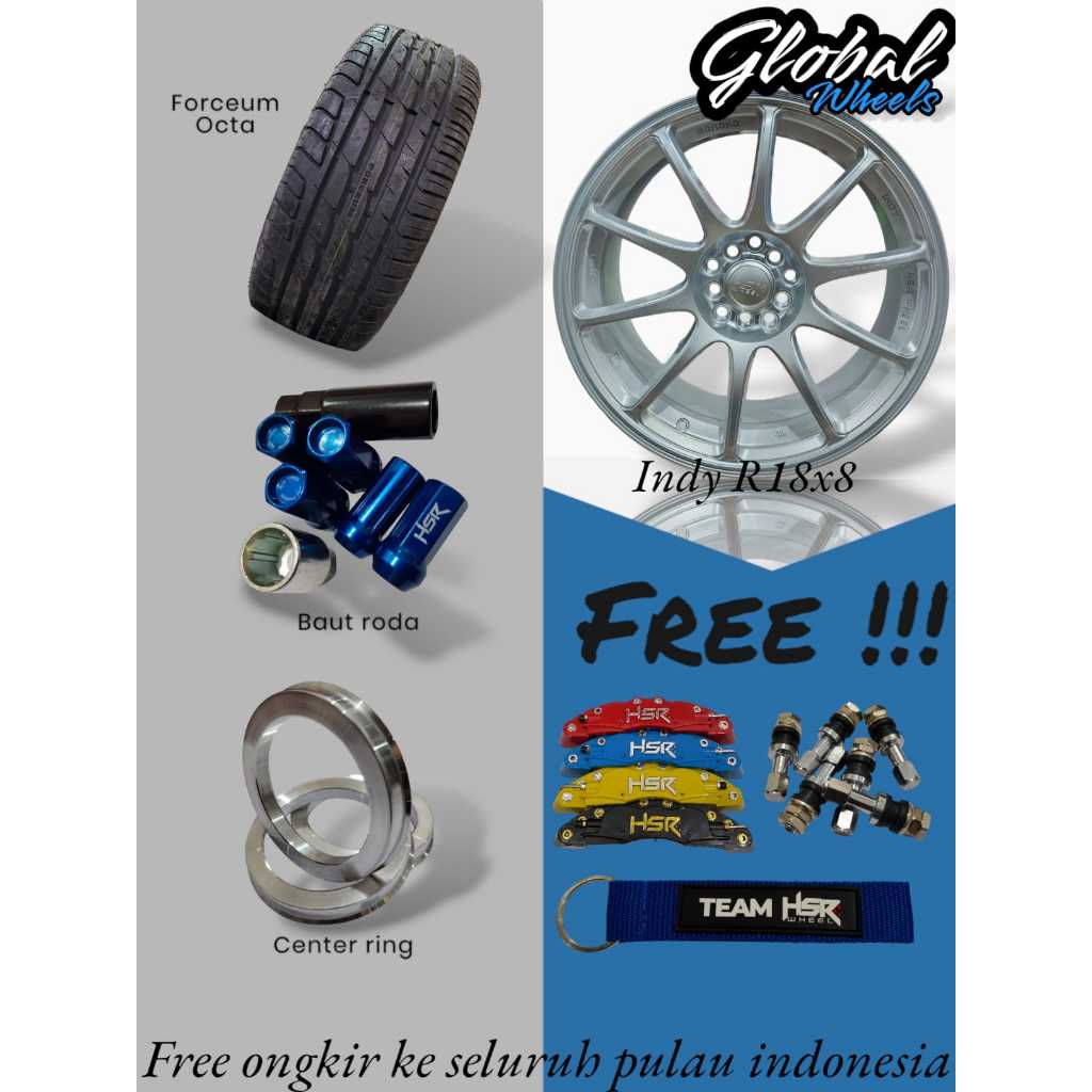 HSR Velg Innova R18 lebar 8 pcd 5x100 dan 5x114,3 paket lengkap velg mobil ring 18 ertiga terios dll