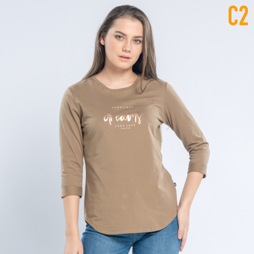 C2 Oktina Brown T-Shirt Wanita
