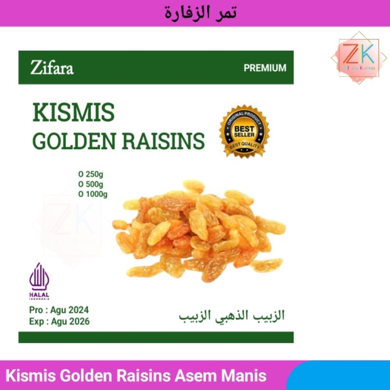 

Kismis Anggur Golden Raisin Asam Manis 1 Kg Oleh Oleh Haji dan Umroh