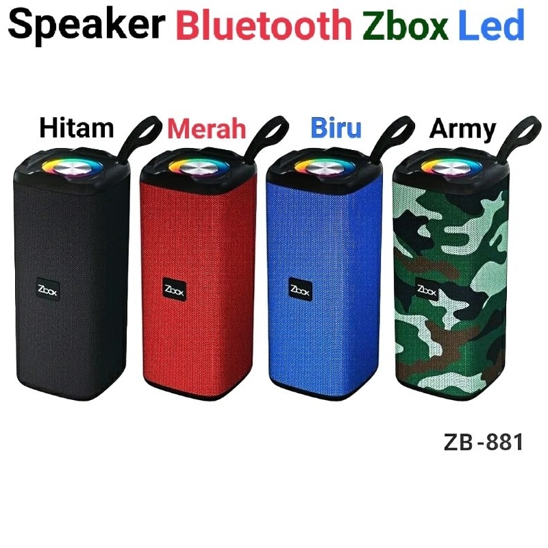Speaker wireless / Portable Speker Zbox model tabung ZB881 LED Bluetooth Super Bass Suara Jernih Rea