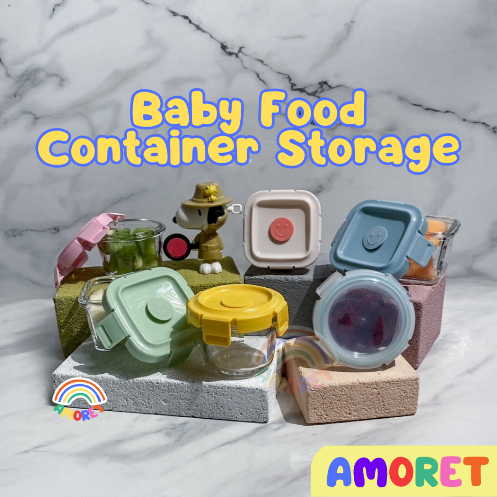 Wadah Mpasi Kaca Food Container Mpasi Kaca Tempat Kotak Mpasi Kaca-Penyimpanan Mpasi Glass Baby Food