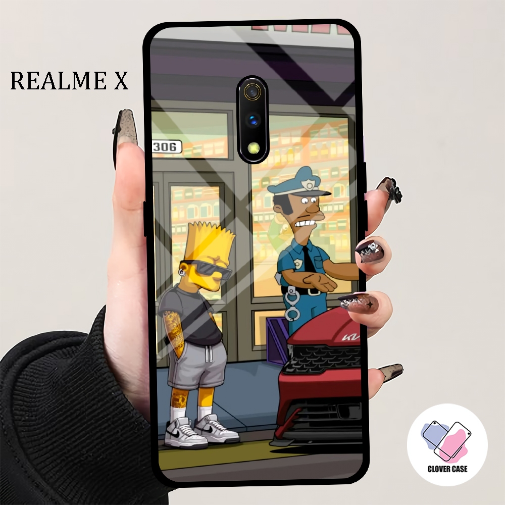 [KN94]  Case Glossy Case | REALME X | CASE KEKINIAN LUCU |  Casing Hp Kilau Motif THE SIMPSONS