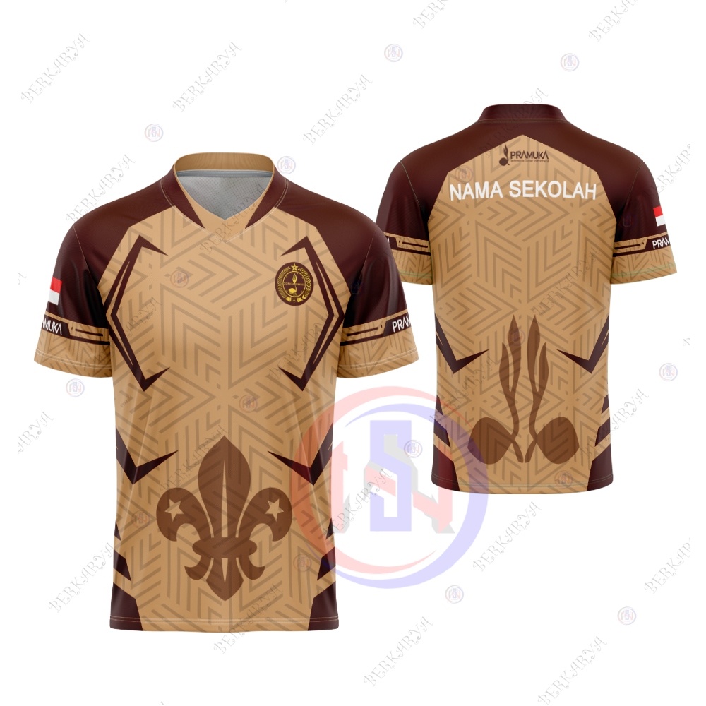 Kaos Atasan Pria Baju Pramuka Fullprint Baju Olahraga Guru Jersey Pramuka Pembina Free Custom Desain