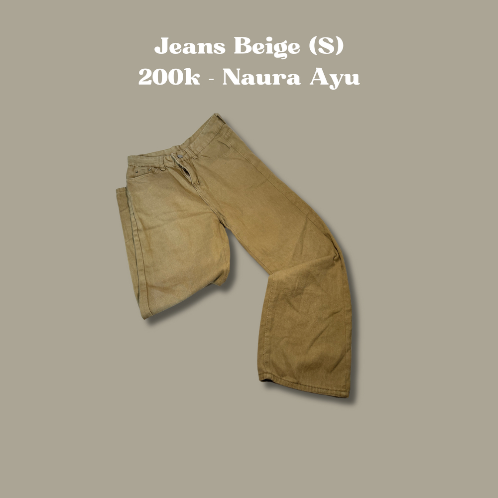 Jeans Beige Size M - Naura Ayu