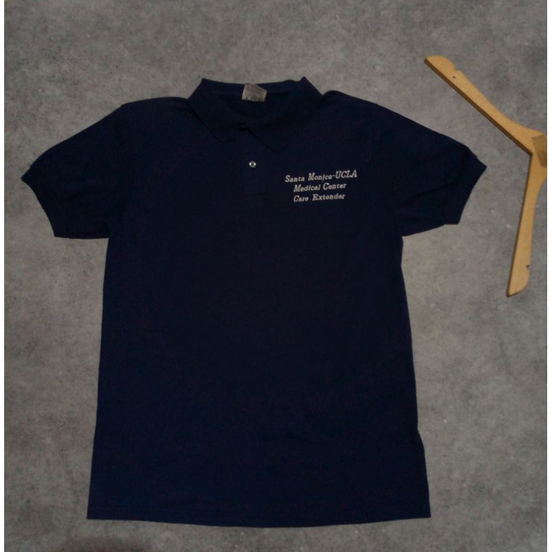 kaos polo shirt navy Stedman by Hanes made in USA Built up