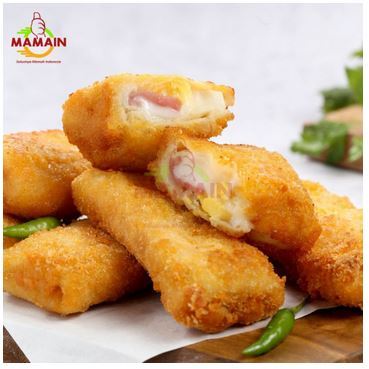 

MAMAIN RISOLES SMOKEDBEEF atau SOSTEL FROZEN ISI 10 PCS 500gr / Cemilan murah meriah keluarga / sarapan instant murah anak