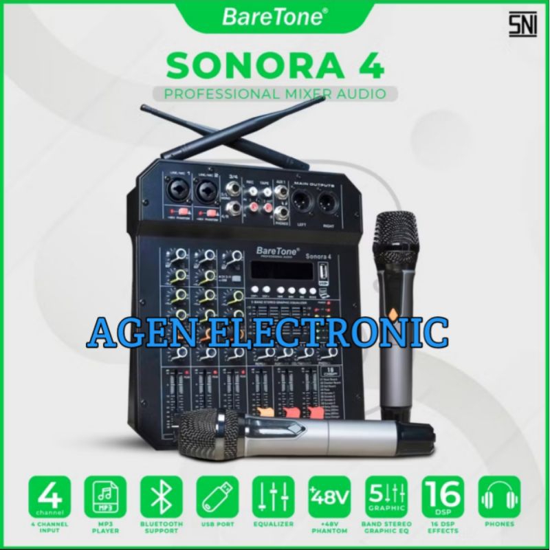 Mixer Baretone Sonora 4 Original Mixer 4 Channel