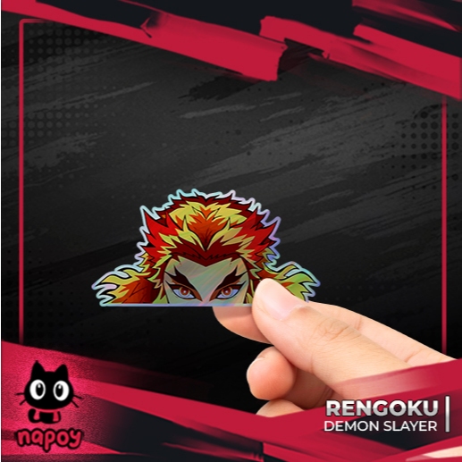 

Stiker Hologram Anime Demon Slayer Rengoku