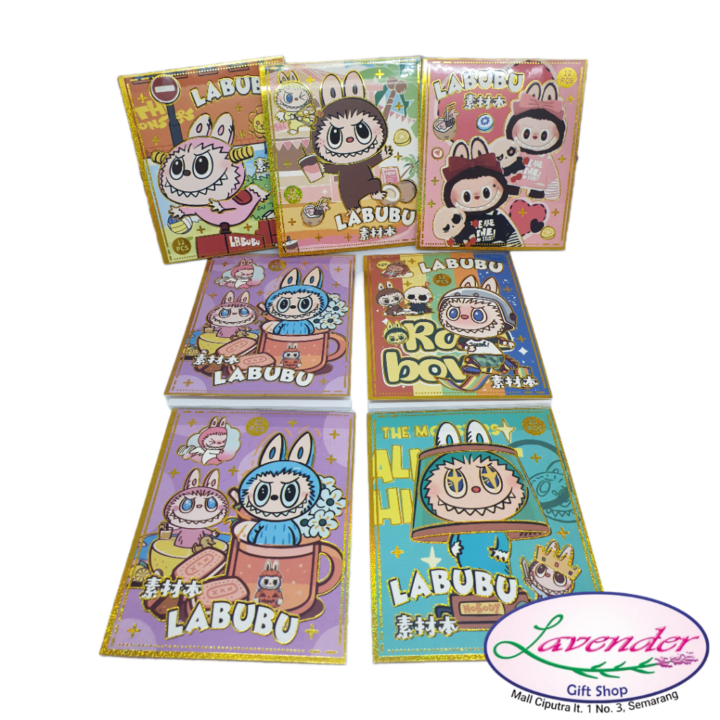 

[READY STOCK] GD00127 - Stiker Labubu PopMart Buku Isi 12lbr Stiker Karakter Stiker Book/DIY/Deco