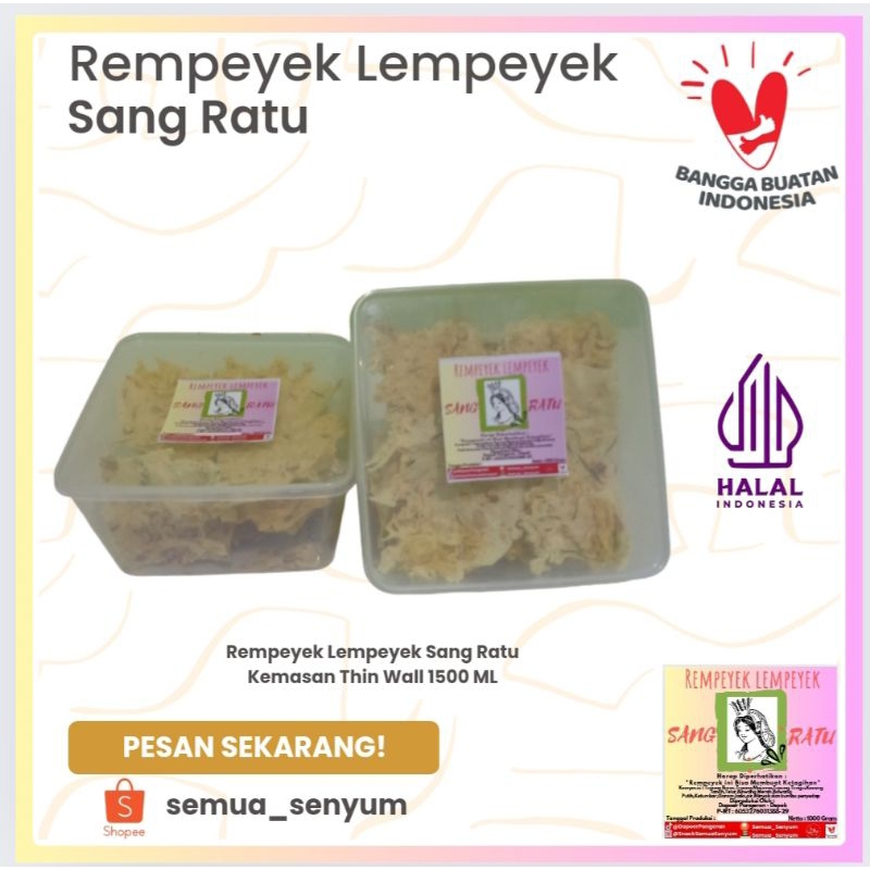 

Rempeyek Lempeyek Sang Ratu Kacang ThinWall 1500 ML