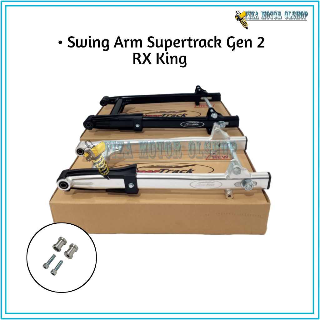 Swingarm Arm Sasis Supertrack Lengan Ayun Supertrack Gen 2 RX King Hitam Silver Original New