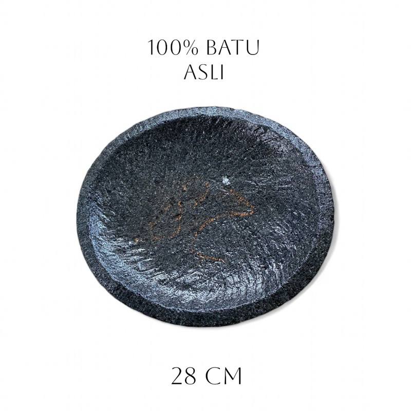 Cobek | coet ukuran 28 cm bentuk oval free ulekan buatan pahat manual tangan terbuat dari batu gunun