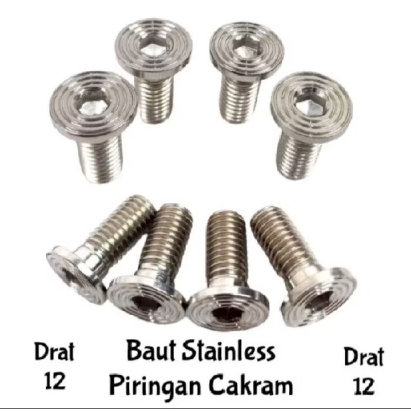 baut piringan cakram stainles drat 12 baut disc cakram drat 12 stainles