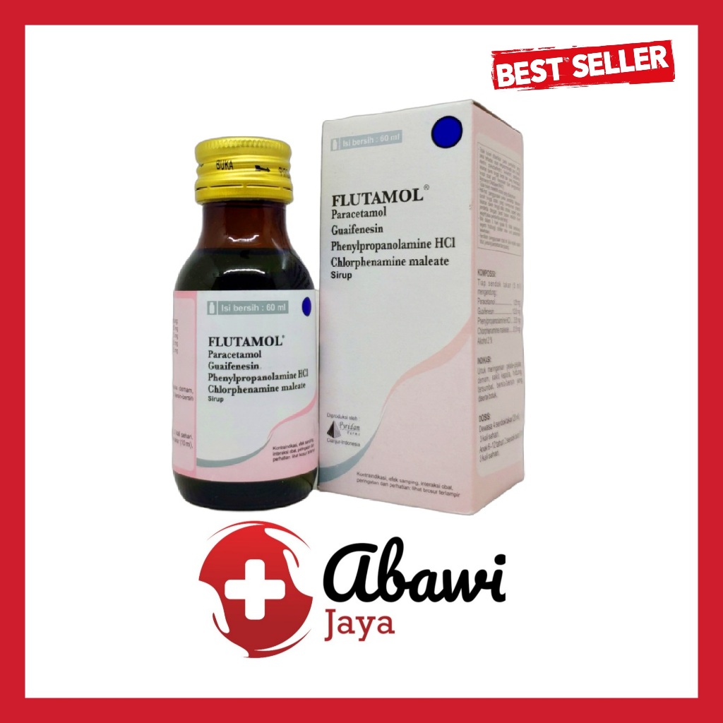 [AB] Flutamol Sirup 60 ml / FLUTAMOL SYRUP - mengobati gejala flu seperti demam, sakit kepala