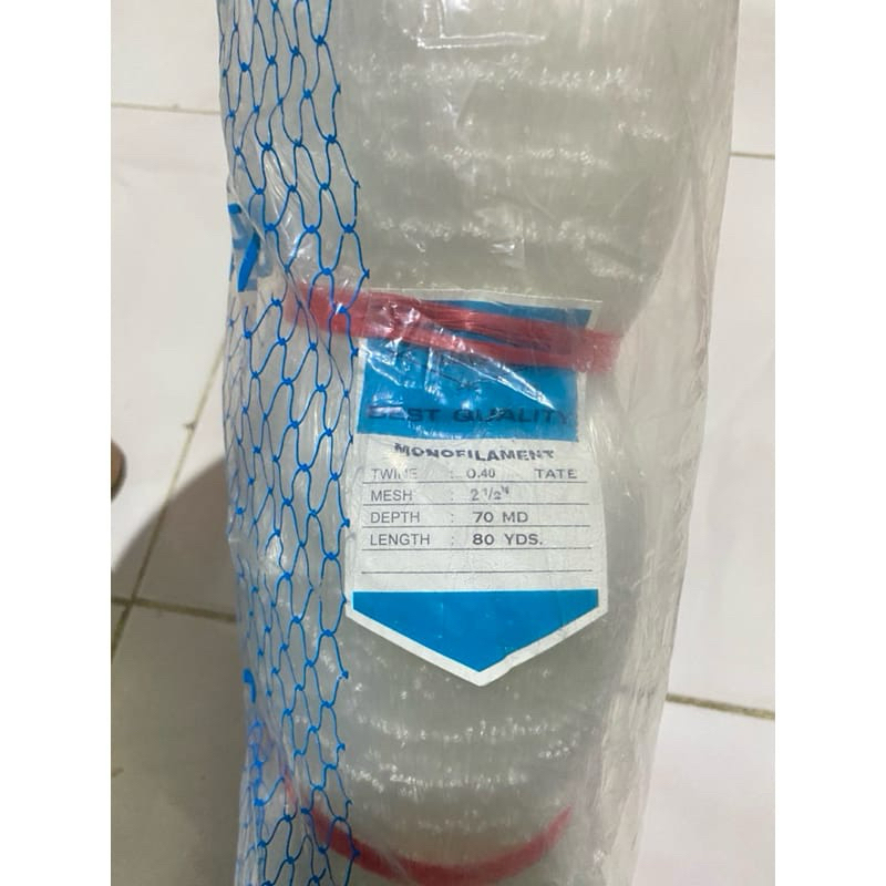 JARING IKAN 0.40 ARIDA 2 1/2 70MD/80YDS TATE JARING ARIDA 0.40 JARING PUKAT JARING NELAYAN