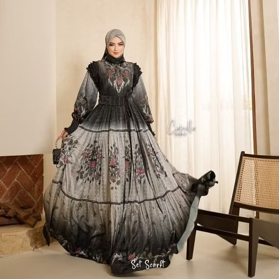[ER.HA SYARI] GAMIS SYARI TERBARU / DRESS SET SYARI PRINTING " CAPELLA SET " BY Er.Ha SYARI