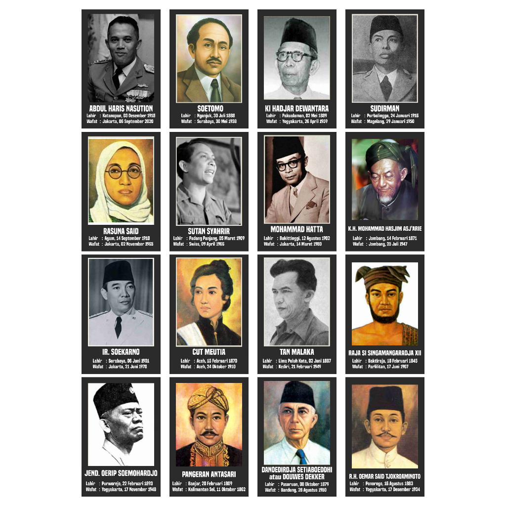 Poster Tokoh Nama Pahlawan Indonesia