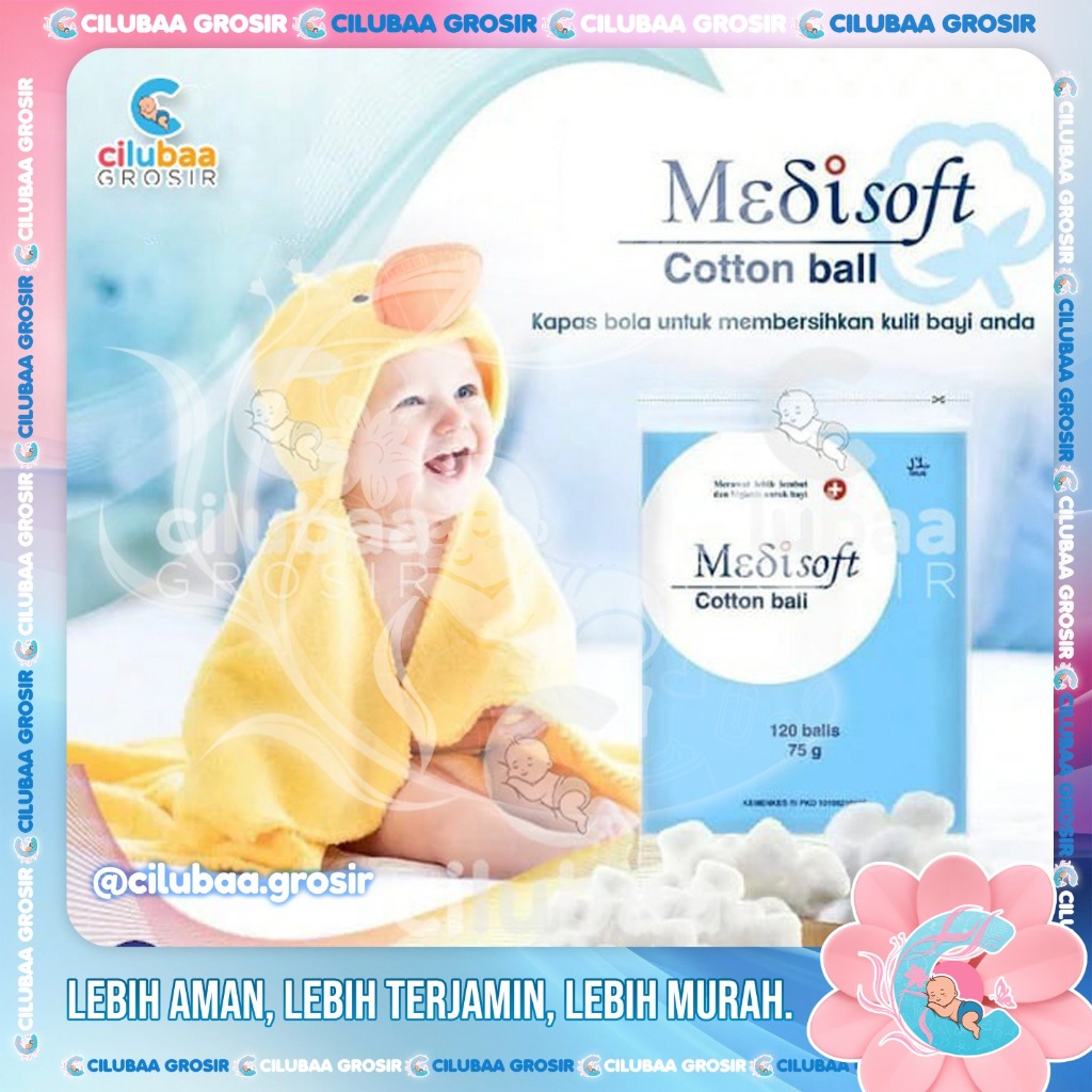 Medisoft Cotton Ball 120 || Medisoft Kapas Bulat Bayi Cotton Ball 75gr || Selection Pembersih Bayi C