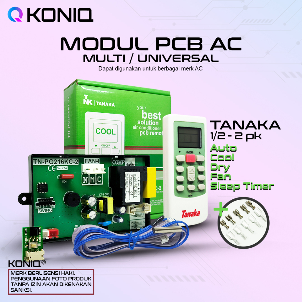 MODUL PCB + REMOTE AC UNIVERSAL TANAKA TN-PG216KC-2