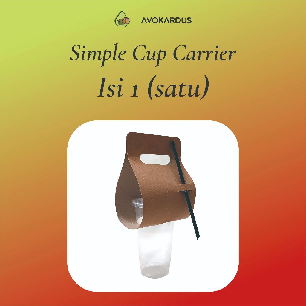 

Simple Cup Carrier / Single Cup Holder Kraft / Drink Carier / Tentengan / Paper Cup Holder