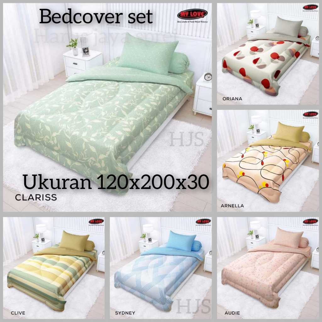 Bedcover Set Single All New My Love Uk 120x200 dan Uk 100x200 Tinggi 30cm ( Terlaris )