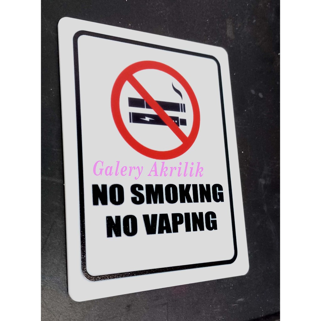 

Sign Label No Vaping No smoking, Sign Board Rambu rambu Dilarang merokok, Vap,