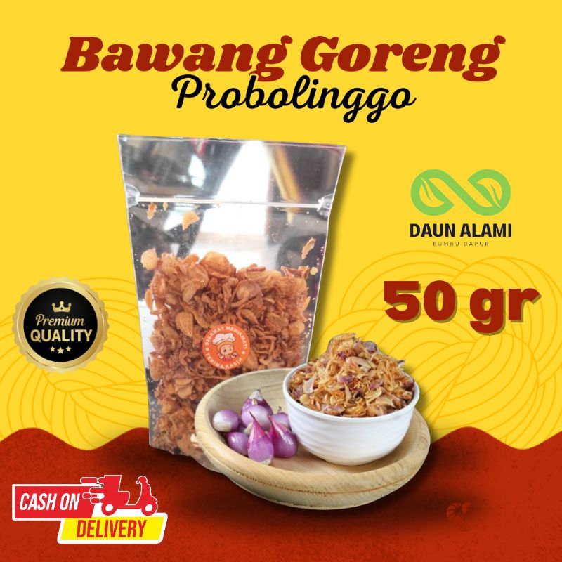

(Grade A 50gram) Bawang Goreng Asli Probolinggo | Bawang goreng tanpa tepung | brambang goreng | brambang probolinggo | bawang probolinggo