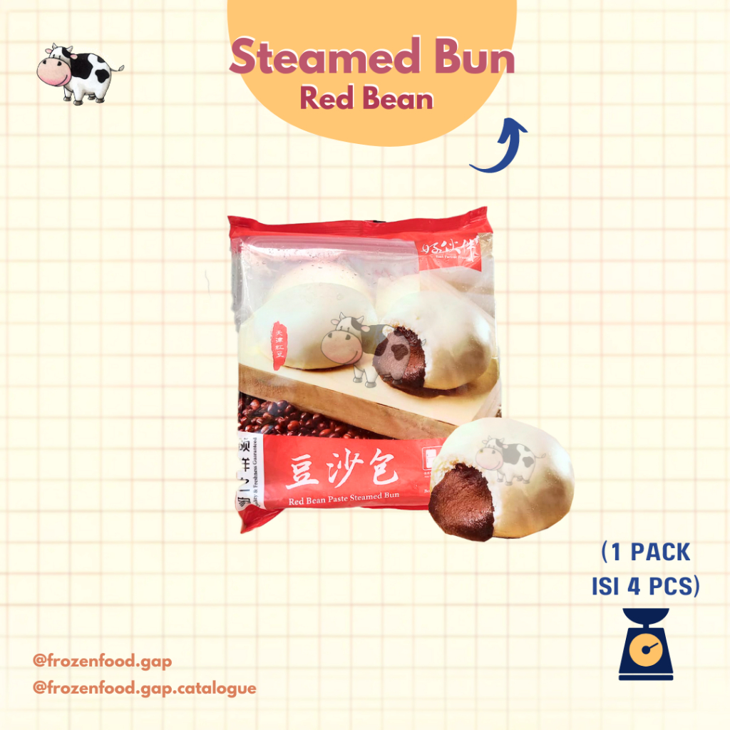 

STEAMED BUN RED BEAN ISI 4 PCS | FROZENFOODGAP