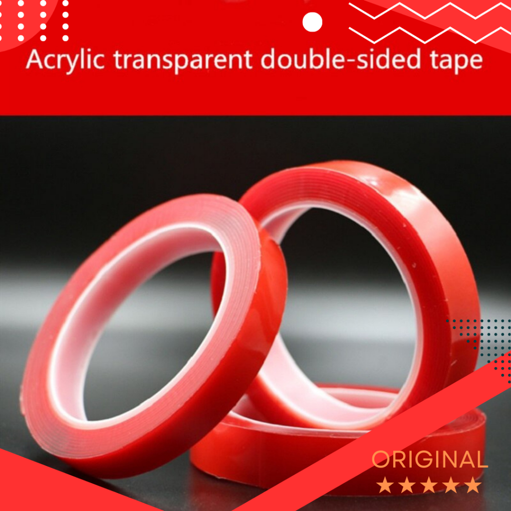 

Perekat Double Tape Acrylic Adhesive Transparent Sticker 30mmx3M - Red [COD] BAYAR DITEMPAT ORIGINAL BARU [GROSIR][MURAH]