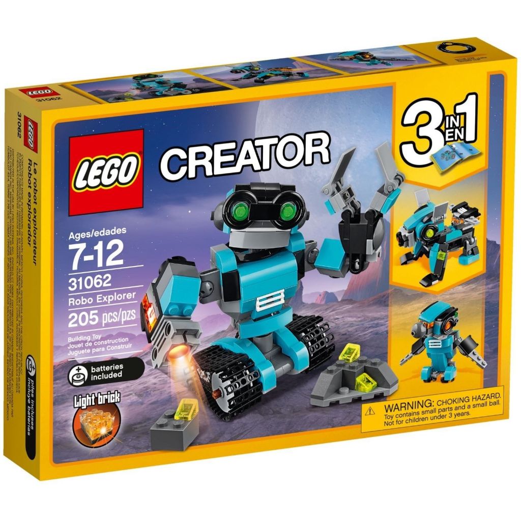 LEGO Creator 3 in 1 - 31062 Robo Explorer Set Building Kid Toy Model Display Animal Transformers Bir