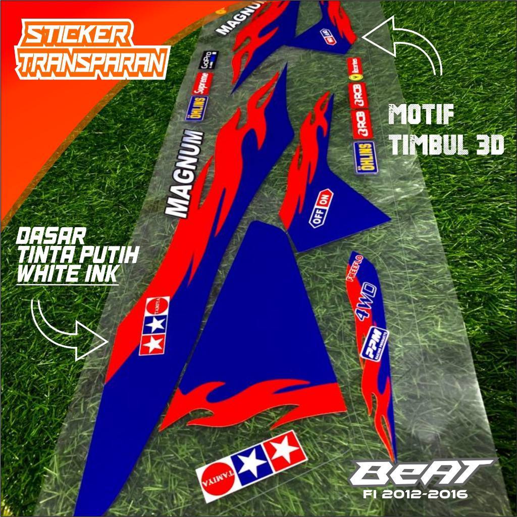 STRIPING SETIKER MOTOR BEAT FI TRANSPARAN BEAT TAHUN 2012 2013 2014 2015 2016 T06 - STIKER SETRIPING