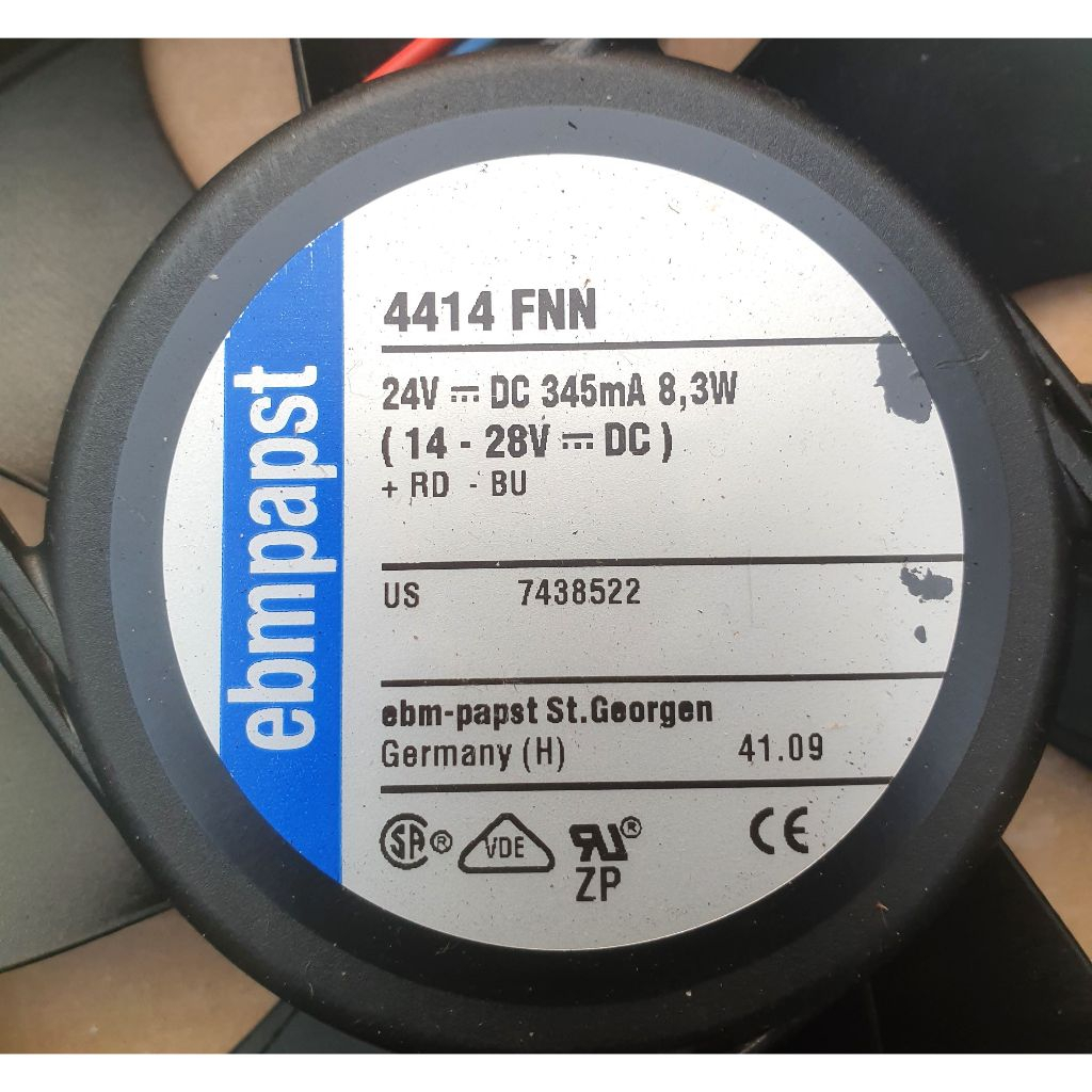 FAN DC EBMPAPST  TYPE 4414 VOLTAGE 24 VDC