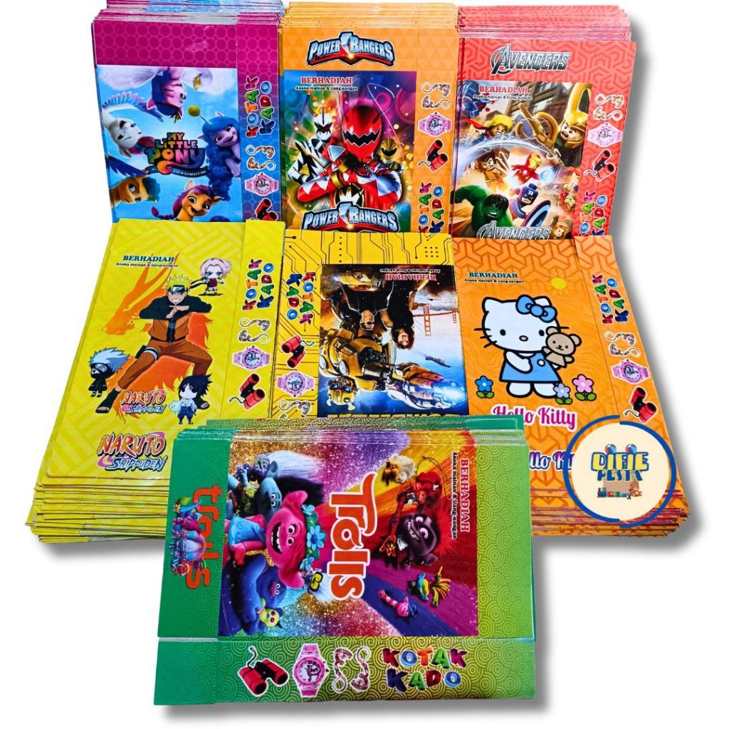

100pcs Kotak kado karakter-BESAR uk 9x13 (kotak kado kosong)