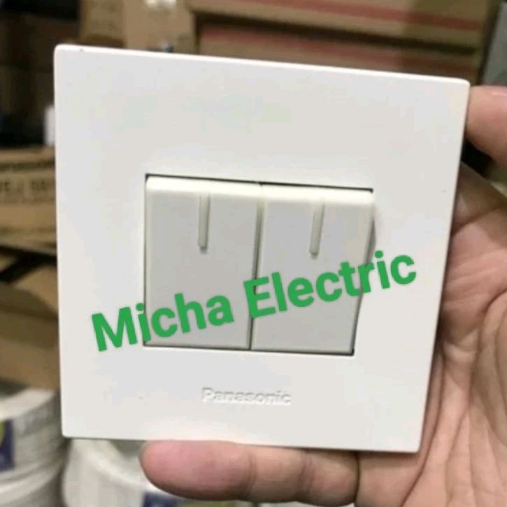 Panasonic Saklar Seri Minimalis Putih/ Saklar Double Panasonic Minimalis Putih Inbow