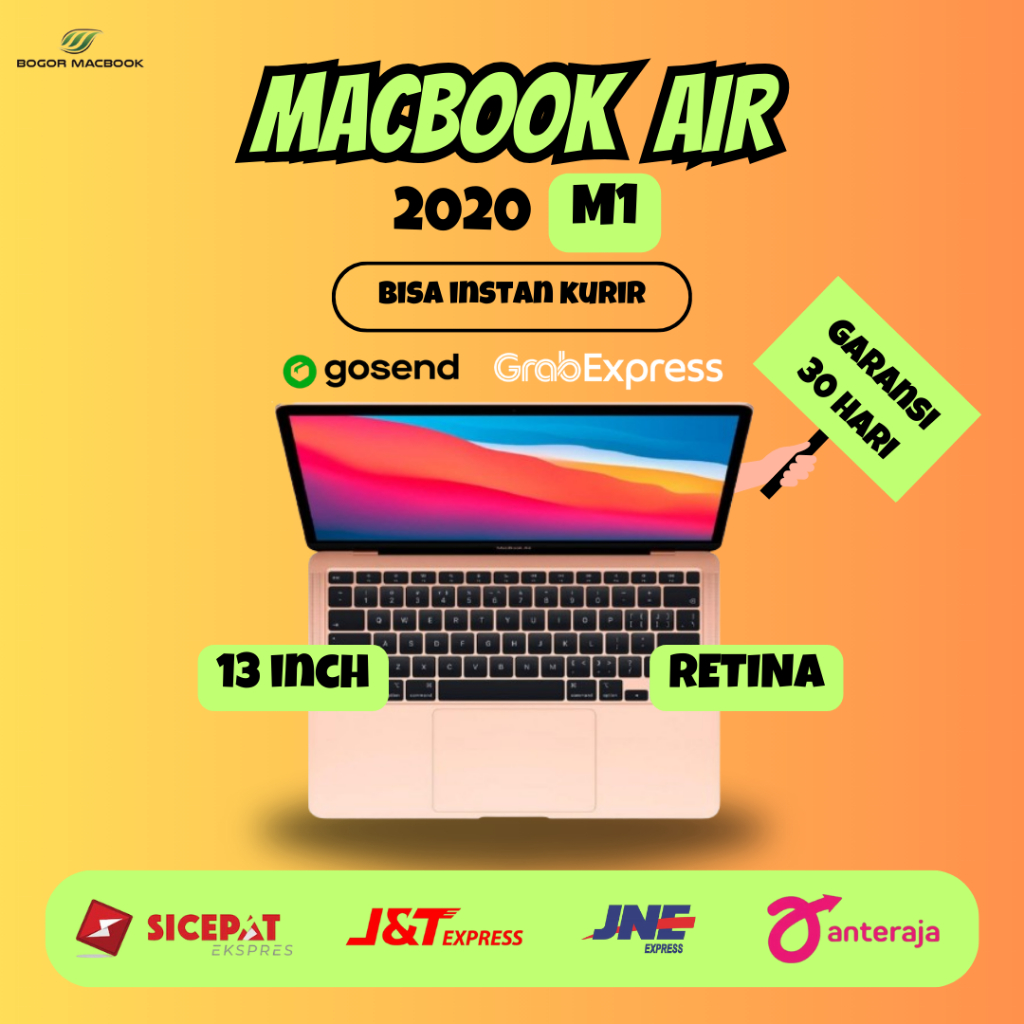 Macbook Air Retina 13 inch 2020 M1 Chip Ram 8gb 256gb/512gb Second BISA COD