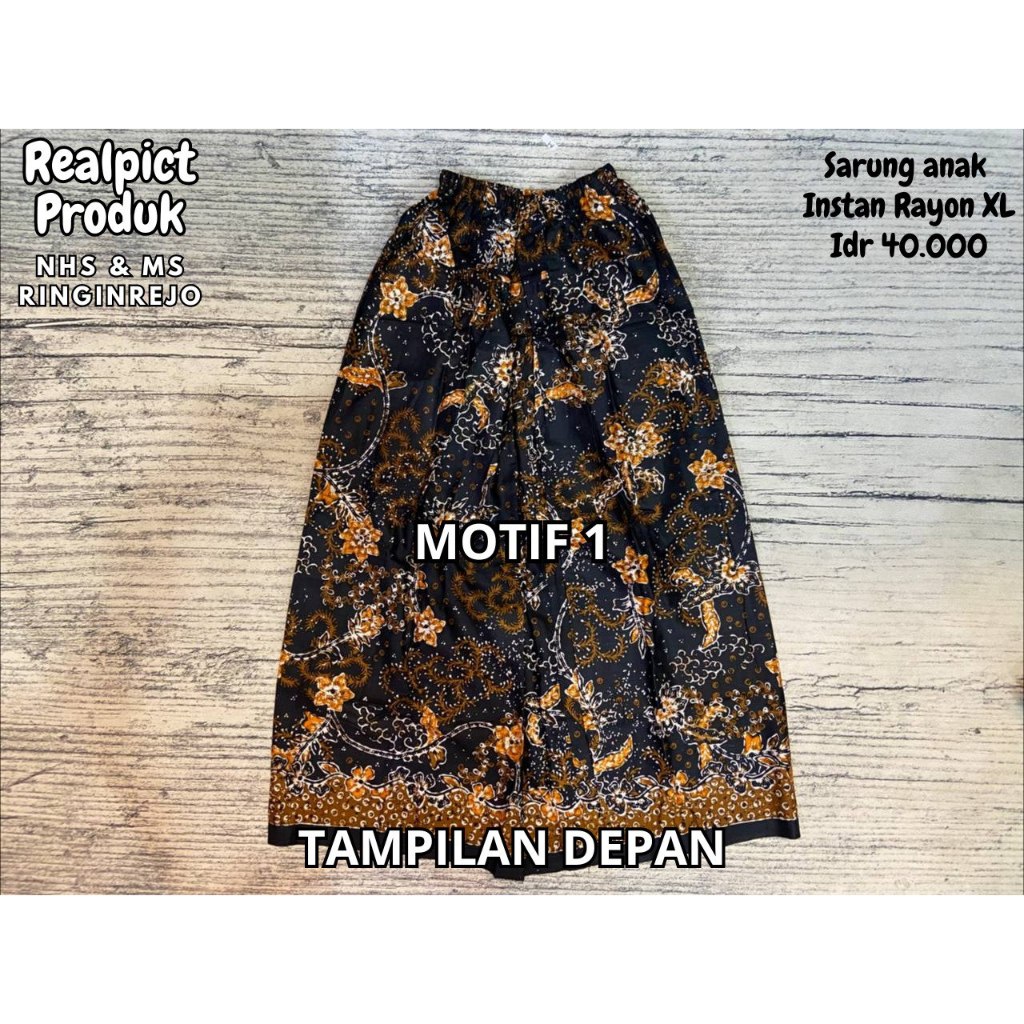 SARUNG INSTAN SIZE XL ANAK BATIK RAYON / SARUNG INSTAN / SARUNG ANAK / SARUNG BATIK ANAK / SARUNG IN