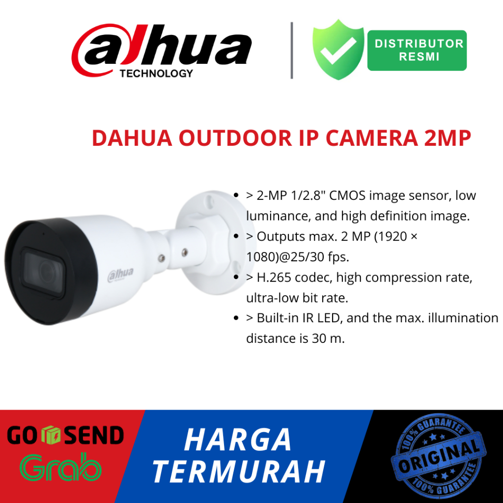 DAHUA OUTDOOR IP CAMERA 2MP